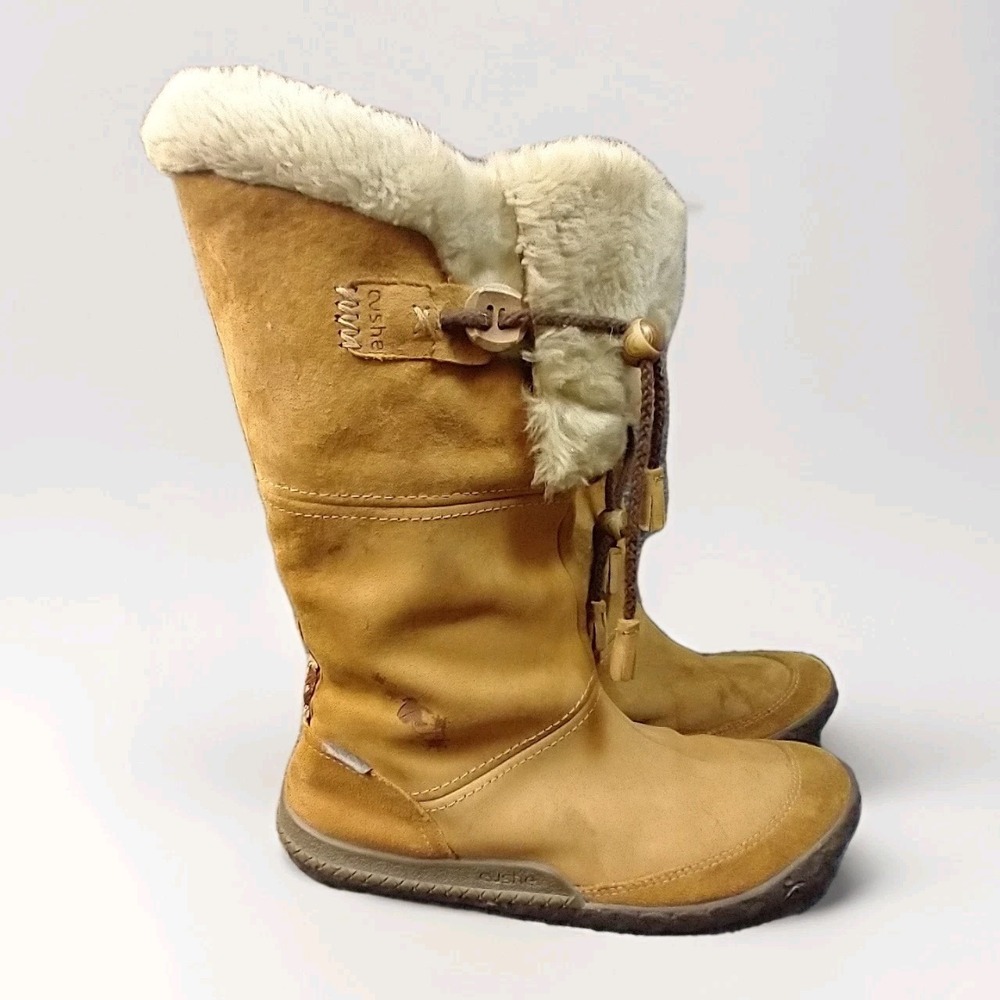 Cushe‎ Cabin Fever WP Tan Suede Faux Fur Winter Boots Womens 8 UW00537 Boho